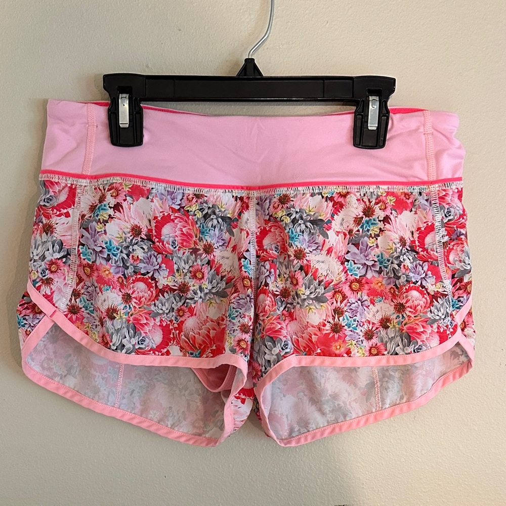 Lululemon Athletica Pink Floral Athletic Shorts
